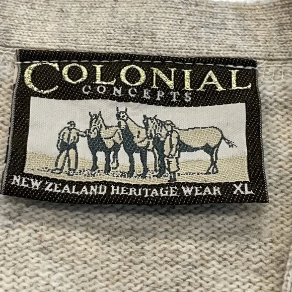 Colonial Concepts New Zealand Heritage Wool XL Sweater Button Vest Graphic Knit‎ - Picture 6 of 7